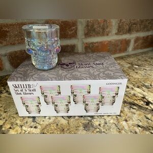 GODINGER Iridescent Skulls Shot Glass Set - Boxed Set of 6 brand new!